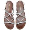 imageDREAM PAIRS Womens Sandals Cross Strappy Gladiator Dress Flat Sandals Daily Casual Comfortable Summer ShoesSilverpu