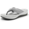 imageDREAM PAIRS Platform Flip Flops for Women Cushioned Thong Sandals with Soft Eva Foam Insole Lightweight Lycra fabric Comfort Dressy Slides Slippers for Summer BeachGrey