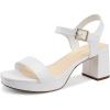 imageDREAM PAIRS Womens Platform Heels Block Chunky Open Toe Ankle Strap Heel Fashion Wedding Party Dress Sandals ShoesWhite