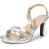 imageDREAM PAIRS Womens Platform Strappy Heels High Heeled Sandals Open Toe Comfortable Dressy Shoes with Adjustable Ankle StrapSilver