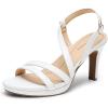 imageDREAM PAIRS Womens Platform Strappy Heels High Heeled Sandals Open Toe Comfortable Dressy Shoes with Adjustable Ankle StrapWhite