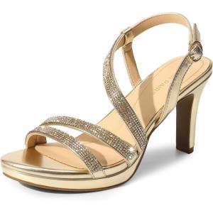 imageDREAM PAIRS Womens Platform Strappy Heels High Heeled Sandals Open Toe Comfortable Dressy Shoes with Adjustable Ankle StrapGold