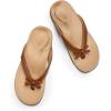 imageDREAM PAIRS Womens Arch Support Flip Flops Comfortable Dressy Orthopedic Thong Sandals Slides with Bow for Walking Summer VacationBrown