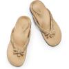 imageDREAM PAIRS Womens Arch Support Flip Flops Comfortable Dressy Orthopedic Thong Sandals Slides with Bow for Walking Summer VacationCork