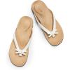 imageDREAM PAIRS Womens Arch Support Flip Flops Comfortable Dressy Orthopedic Thong Sandals Slides with Bow for Walking Summer VacationWhite