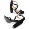 imageDREAM PAIRS Womens Chunky Heels 4 inch High Multi Strap Soft Comfort Block Heeled Sandals for Prom Dancing WeddingBlack
