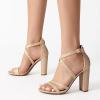 imageDREAM PAIRS Womens Chunky Heels 4 inch High Multi Strap Soft Comfort Block Heeled Sandals for Prom Dancing WeddingGold
