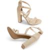imageDREAM PAIRS Womens Chunky Heels 4 inch High Multi Strap Soft Comfort Block Heeled Sandals for Prom Dancing WeddingGold