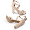 imageDREAM PAIRS Womens Chunky Heels 4 inch High Multi Strap Soft Comfort Block Heeled Sandals for Prom Dancing WeddingNude