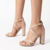 imageDREAM PAIRS Womens Chunky Heels 4 inch High Multi Strap Soft Comfort Block Heeled Sandals for Prom Dancing WeddingNude