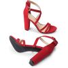 imageDREAM PAIRS Womens Chunky Heels 4 inch High Multi Strap Soft Comfort Block Heeled Sandals for Prom Dancing WeddingRed