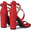imageDREAM PAIRS Womens Chunky Heels 4 inch High Multi Strap Soft Comfort Block Heeled Sandals for Prom Dancing WeddingRed