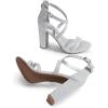 imageDREAM PAIRS Womens Chunky Heels 4 inch High Multi Strap Soft Comfort Block Heeled Sandals for Prom Dancing WeddingSilver