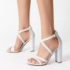 imageDREAM PAIRS Womens Chunky Heels 4 inch High Multi Strap Soft Comfort Block Heeled Sandals for Prom Dancing WeddingWhite