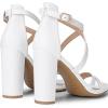 imageDREAM PAIRS Womens Chunky Heels 4 inch High Multi Strap Soft Comfort Block Heeled Sandals for Prom Dancing WeddingWhite