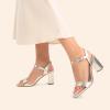 imageDREAM PAIRS Womens Chunky Heels Block Round Open Toe Ankle Strap Heel Fashion Wedding Party Comfort Dress Sandals ShoesGold