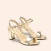 imageDREAM PAIRS Womens Chunky Heels Block Round Open Toe Ankle Strap Heel Fashion Wedding Party Comfort Dress Sandals ShoesGold