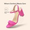 imageDREAM PAIRS Womens Chunky Heels Block Round Open Toe Ankle Strap Heel Fashion Wedding Party Comfort Dress Sandals ShoesHot Pink