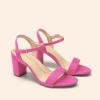 imageDREAM PAIRS Womens Chunky Heels Block Round Open Toe Ankle Strap Heel Fashion Wedding Party Comfort Dress Sandals ShoesHot Pink