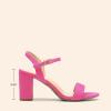 imageDREAM PAIRS Womens Chunky Heels Block Round Open Toe Ankle Strap Heel Fashion Wedding Party Comfort Dress Sandals ShoesHot Pink