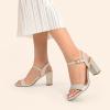 imageDREAM PAIRS Womens Chunky Heels Block Round Open Toe Ankle Strap Heel Fashion Wedding Party Comfort Dress Sandals ShoesLight Gold