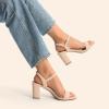 imageDREAM PAIRS Womens Chunky Heels Block Round Open Toe Ankle Strap Heel Fashion Wedding Party Comfort Dress Sandals ShoesNude