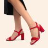 imageDREAM PAIRS Womens Chunky Heels Block Round Open Toe Ankle Strap Heel Fashion Wedding Party Comfort Dress Sandals ShoesRed