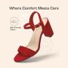 imageDREAM PAIRS Womens Chunky Heels Block Round Open Toe Ankle Strap Heel Fashion Wedding Party Comfort Dress Sandals ShoesRed