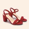 imageDREAM PAIRS Womens Chunky Heels Block Round Open Toe Ankle Strap Heel Fashion Wedding Party Comfort Dress Sandals ShoesRed