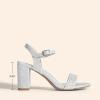 imageDREAM PAIRS Womens Chunky Heels Block Round Open Toe Ankle Strap Heel Fashion Wedding Party Comfort Dress Sandals ShoesSilverglitter
