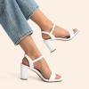 imageDREAM PAIRS Womens Chunky Heels Block Round Open Toe Ankle Strap Heel Fashion Wedding Party Comfort Dress Sandals ShoesWhite