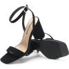 imageDREAM PAIRS Womens Chunky Heels Square Open Toe Ankle Buckle Strappy Block Heeled Sandals for Party Wedding DailyBlacknubuck