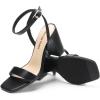 imageDREAM PAIRS Womens Chunky Heels Square Open Toe Ankle Buckle Strappy Block Heeled Sandals for Party Wedding DailyBlackpu