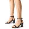 imageDREAM PAIRS Womens Chunky Heels Square Open Toe Ankle Buckle Strappy Block Heeled Sandals for Party Wedding DailyBlackpu