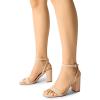 imageDREAM PAIRS Womens Chunky Heels Square Open Toe Ankle Buckle Strappy Block Heeled Sandals for Party Wedding DailyNudenubuck