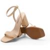 imageDREAM PAIRS Womens Chunky Heels Square Open Toe Ankle Buckle Strappy Block Heeled Sandals for Party Wedding DailyNudenubuck