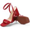 imageDREAM PAIRS Womens Chunky Heels Square Open Toe Ankle Buckle Strappy Block Heeled Sandals for Party Wedding DailyRedpu