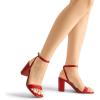imageDREAM PAIRS Womens Chunky Heels Square Open Toe Ankle Buckle Strappy Block Heeled Sandals for Party Wedding DailyRedpu