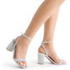 imageDREAM PAIRS Womens Chunky Heels Square Open Toe Ankle Buckle Strappy Block Heeled Sandals for Party Wedding DailySilverrhinestone