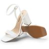 imageDREAM PAIRS Womens Chunky Heels Square Open Toe Ankle Buckle Strappy Block Heeled Sandals for Party Wedding DailyWhitepu