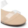 imageDREAM PAIRS Womens Slides Heels Slip On Low Block Sandals Two Strap Open Round Toe Chunky Casual Summer Mules ShoesClear