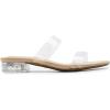 imageDREAM PAIRS Womens Slides Heels Slip On Low Block Sandals Two Strap Open Round Toe Chunky Casual Summer Mules ShoesClear