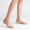 imageDREAM PAIRS Womens Slides Heels Slip On Low Block Sandals Two Strap Open Round Toe Chunky Casual Summer Mules ShoesClear