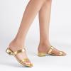 imageDREAM PAIRS Womens Slides Heels Slip On Low Block Sandals Two Strap Open Round Toe Chunky Casual Summer Mules ShoesGold