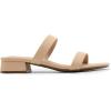 imageDREAM PAIRS Womens Slides Heels Slip On Low Block Sandals Two Strap Open Round Toe Chunky Casual Summer Mules ShoesNudenubuck