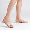 imageDREAM PAIRS Womens Slides Heels Slip On Low Block Sandals Two Strap Open Round Toe Chunky Casual Summer Mules ShoesNudepu