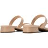 imageDREAM PAIRS Womens Slides Heels Slip On Low Block Sandals Two Strap Open Round Toe Chunky Casual Summer Mules ShoesNudepu