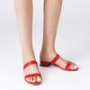 imageDREAM PAIRS Womens Slides Heels Slip On Low Block Sandals Two Strap Open Round Toe Chunky Casual Summer Mules ShoesRed