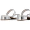 imageDREAM PAIRS Womens Slides Heels Slip On Low Block Sandals Two Strap Open Round Toe Chunky Casual Summer Mules ShoesSilver