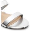 imageDREAM PAIRS Womens Slides Heels Slip On Low Block Sandals Two Strap Open Round Toe Chunky Casual Summer Mules ShoesSilver